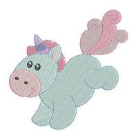 Sweet unicorn fill stitch machine embroidery design by sweetstitchdesign.com