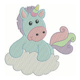 Sweet unicorn fill stitch machine embroidery design by sweetstitchdesign.com