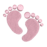 Baby footprints machine embroidery design by sweetstitchdesign.com