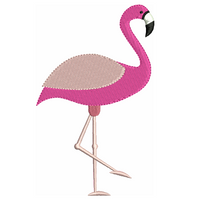 Pink flamingo machine embroidery design by sweetstitchdesign.com
