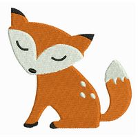Baby fox machine embroidery design by sweetstitchdesign.com