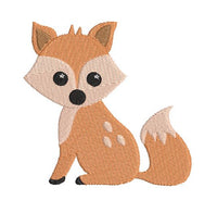 Cute baby fox machine embroidery design by sweetstitchdesign.com