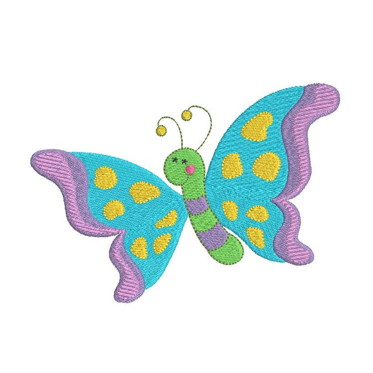 Pretty butterfly machine embroidery design by sweetstitchdesign.com