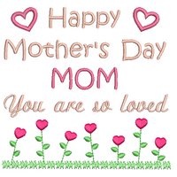 Mother's day applique machine embroidery design by sweetstitchdesign.com