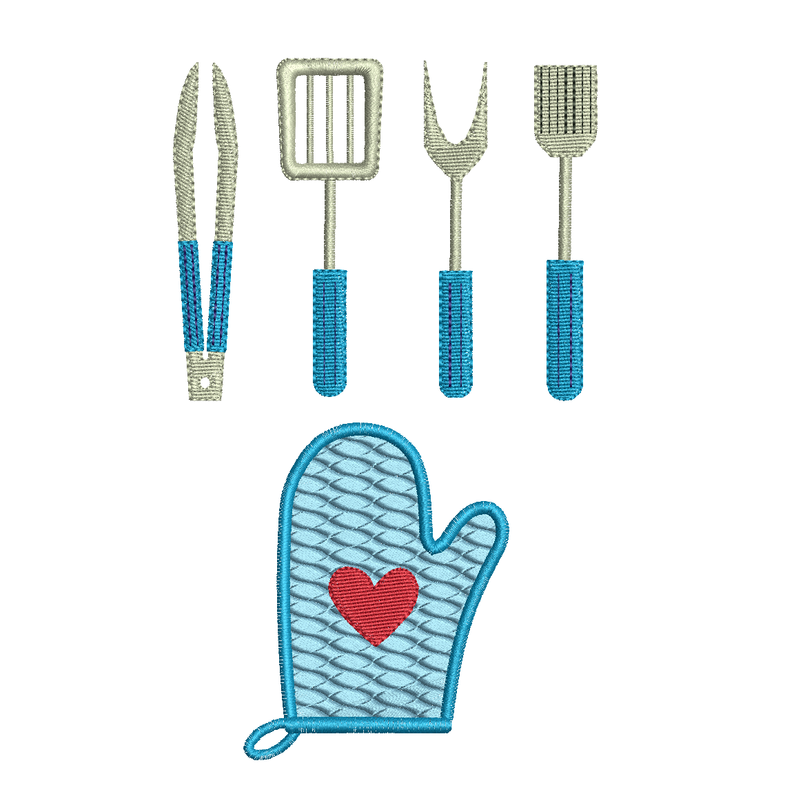 Kitchen Utensils Machine Embroidery Designs - Easy, Sweet Stitch Design