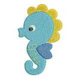 Seahorse machine embroidery design by sweetstitchdesign.com