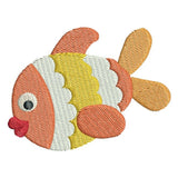Cute mini fish machine embroidery design by sweetstitchdesign.com