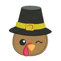 Thanksgiving turkey machine embroidery design by sweetstitchdesign.com