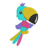Tropical toucan machine embroidery design by sweetstitchdesign.com