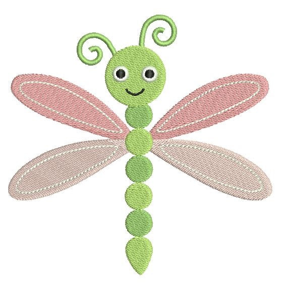 Dragonfly machine embroidery design by sweetstitchdesign.com