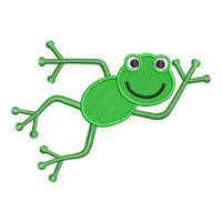 Frog machine embroidery design by sweetstitchdesign.com