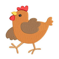 Mini fill stitch chicken machine embroidery design by sweetstitchdesign.com
