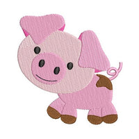 Cute mini pig machine embroidery design by sweetstitchdesign.com