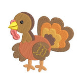 Mini turkey fill stitch machine embroidery design by sweetstitchdesign.com
