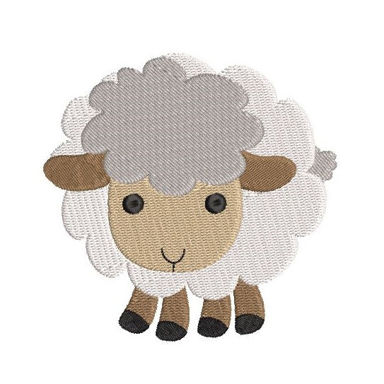 Mini sheep fill stitch machine embroidery design by sweetstitchdesign.com
