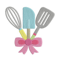 Kitchen utensils machine embroidery design by sweetstitchdesign.com
