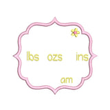 Baby birth announcement template machine embroidery design by sweetstitchdesign.com