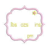 Baby birth announcement template machine embroidery design by sweetstitchdesign.com