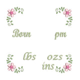 Baby birth announcement template machine embroidery design by sweetstitchdesign.com