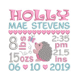 Baby birth announcement by sweetstitchdesign.com