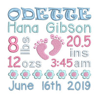 Baby birth announcement template by sweetstitchdesign.com