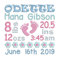 Baby birth announcement template by sweetstitchdesign.com
