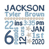 Baby birth announcement machine embroidery design by sweetstitchdesignembroidery.com.com