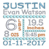 Baby birth announcement template machine embroidery design by sweetstitchdesign.com