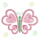 Butterfly applique machine embroidery design by sweetstitchdesign.com