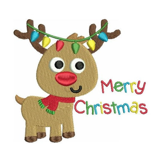 Christmas reindeer machine embroidery design by sweetstitchdesign.com