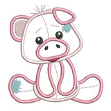 Sweet piglet applique machine embroidery design by sweetstitchdesign.com