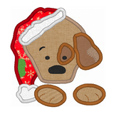 Christmas puppy applique machine embroidery design by sweetstitchdesign.com