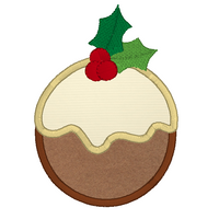 Christmas pudding applique machine embroidery design by sweetstitchdesign.com