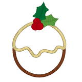 Christmas pudding applique machine embroidery design by sweetstitchdesign.com
