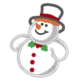 Christmas snowman applique machine embroidery design by sweetstitchdesign.com