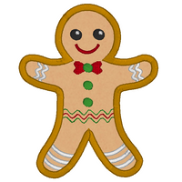 Christmas gingerbread man applique machine embroidery design by sweetstitchdesign.com
