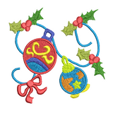 Christmas decoration fill stitch machine embroidery design by sweetstitchdesign.com
