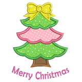 Christmas tree applique machine embroidery design by sweetstitchdesign.com