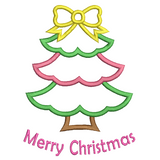 Christmas tree applique machine embroidery design by sweetstitchdesign.com