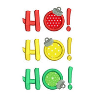 Christmas Ho Ho Ho applique machine embroidery design by sweetstitchdesign.com