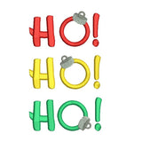 Christmas Ho Ho Ho applique machine embroidery design by sweetstitchdesign.com