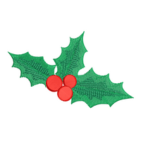 Christmas holly fill stitch machine embroidery design by sweetstitchdesign.com