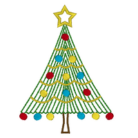 Christmas tree machine embroidery design by sweetstitchdesign.com