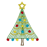 Christmas tree machine embroidery design by sweetstitchdesign.com