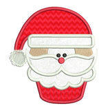 Santa cupcake applique machine embroidery design by sweetstitchdesign.com