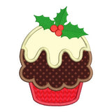 Christmas pudding applique machine embroidery design by sweetstitchdesign.com