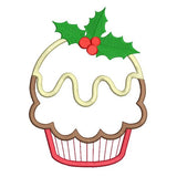 Christmas pudding applique machine embroidery design by sweetstitchdesign.com