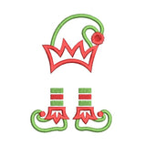 Christmas elf applique machine embroidery design by sweetstitchdesign.com