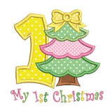 Christmas tree applique machine embroidery design by sweetstitchdesign.com