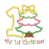 Christmas tree applique machine embroidery design by sweetstitchdesign.com